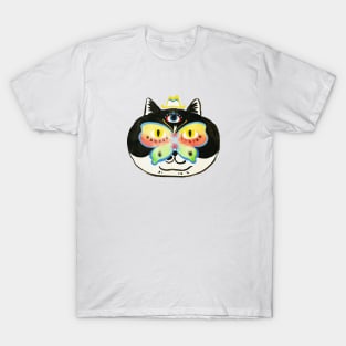 Mystique Cat with Butterfly Mask Art T-Shirt